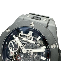 【HUBLOT/ウブロ】 ビックバン メカ10 ブラックマジック 414.CL.1123.RX 保証書/ギャラ/箱付き スケルトン 10デイズ ロングパワーリザーブ 腕時計 セラミック/ラバー 手巻き ブラック文字盤/ブラックラバーベルト メンズ【中古】【真子質店】【BL】【IIMoMox】