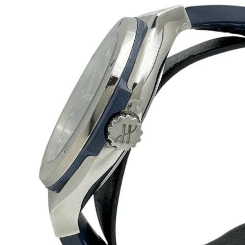 【HUBLOT/ウブロ】 クラシックフュージョン 511.NX.7170.LR 保証書/ギャラ/箱付 裏スケルトン 腕時計 ステンレススチール/レザー 自動巻き/オートマ ブルー文字盤/ブルーレザー/ラバーベルト メンズ【中古】【真子質店】【BL】【DKxx】