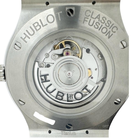 【HUBLOT/ウブロ】 クラシックフュージョン 511.NX.7170.LR 保証書/ギャラ/箱付 裏スケルトン 腕時計 ステンレススチール/レザー 自動巻き/オートマ ブルー文字盤/ブルーレザー/ラバーベルト メンズ【中古】【真子質店】【BL】【DKxx】