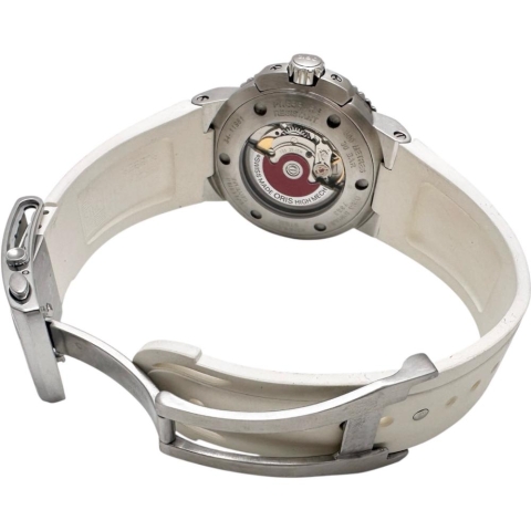 【ORIS/オリス】 アクイス デイト 01 733 7653 箱/保有り 裏スケルトン 腕時計 ステンレススチール/ラバー 自動巻き/オートマ ネイビー文字盤/ホワイトラバー メンズ【中古】【真子質店】【GD】【KKx】