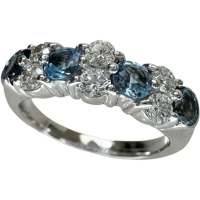 9号 アクアマリン 0.58ct ダイヤモンド 0.40ct リング・指輪 K18WGホワイトゴールド 18金 5.5g レディース【中古】【真子質店】【NN】【SMaMo】