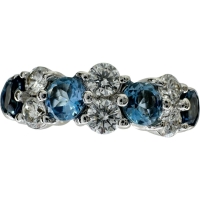 9号 アクアマリン 0.58ct ダイヤモンド 0.40ct リング・指輪 K18WGホワイトゴールド 18金 5.5g レディース【中古】【真子質店】【NN】【SMaMo】