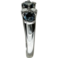 9号 アクアマリン 0.58ct ダイヤモンド 0.40ct リング・指輪 K18WGホワイトゴールド 18金 5.5g レディース【中古】【真子質店】【NN】【SMaMo】