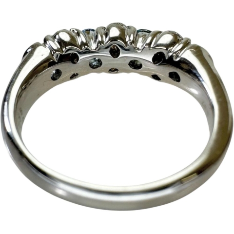 9号 アクアマリン 0.58ct ダイヤモンド 0.40ct リング・指輪 K18WGホワイトゴールド 18金 5.5g レディース【中古】【真子質店】【NN】【SMaMo】