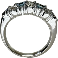 9号 アクアマリン 0.58ct ダイヤモンド 0.40ct リング・指輪 K18WGホワイトゴールド 18金 5.5g レディース【中古】【真子質店】【NN】【SMaMo】