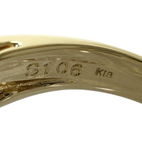 10号 ゴールデンサファイア（拡散処理なし） 1.06ct ダイヤモンド 0.75ct リング・指輪 K18ゴールド 18金 4.4g レディース【中古】【真子質店】【NN】【SSx】