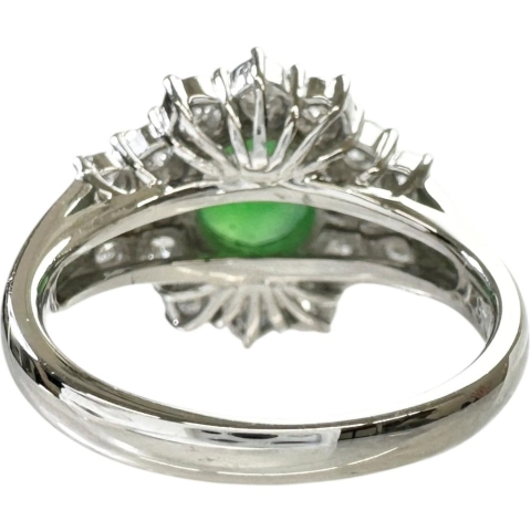 10号 ヒスイ 1.62ct ダイヤモンド 0.87ct リング・指輪 Pt900プラチナ 8.4g レディース【中古】【真子質店】【NN】【ITIx】