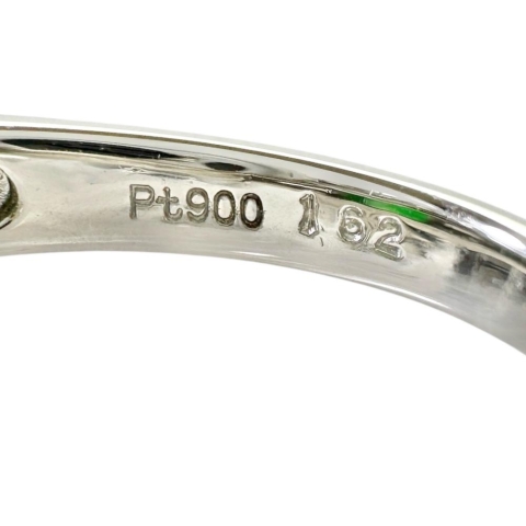 10号 ヒスイ 1.62ct ダイヤモンド 0.87ct リング・指輪 Pt900プラチナ 8.4g レディース【中古】【真子質店】【NN】【ITIx】