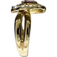 10.5号 ルビー 0.50ct ダイヤモンド 0.59ct リング・指輪 K18ゴールド 18金/Pt900プラチナ 6.2g レディース【中古】【真子質店】【NN】【MiMaY】