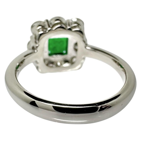 12.5号 エメラルド 0.80ct ダイヤモンド 計1.18ct リング・指輪 Pt900プラチナ 7.3g レディース【中古】【真子質店】【NN】【IMiIMo】