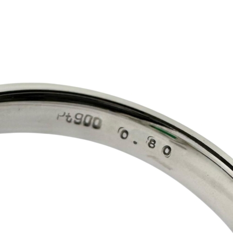 12.5号 エメラルド 0.80ct ダイヤモンド 計1.18ct リング・指輪 Pt900プラチナ 7.3g レディース【中古】【真子質店】【NN】【IMiIMo】