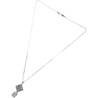 オパール 1.41ct ダイヤモンド 0.70ct ネックレス Pt900プラチナ/K18WGホワイトゴールド 18金 4.9g 46cm レディース【中古】【真子質店】【NN】【YTK】