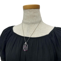 ルビー 0.63ct ダイヤモンド 0.20ct ネックレス K18WGホワイトゴールド 18金 7.5g 45cm レディース【中古】【真子質店】【NN】【ITIx】