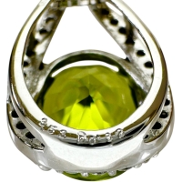 ペリドット 3.53ct ダイヤモンド 0.32ct ネックレス K18WGホワイトゴールド 18金 4.8g 45cm レディース【中古】【真子質店】【NN】【KDMi】