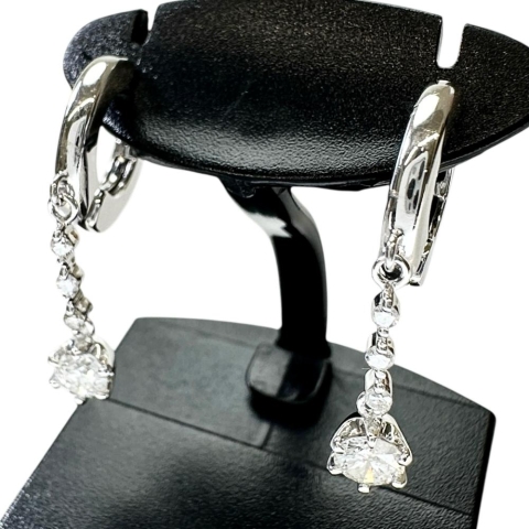 ピアリング ダイヤモンド 0.22×2 ct ピアス K18WGホワイトゴールド 18金 3.5g レディース【中古】【真子質店】【NN】【MoKT】