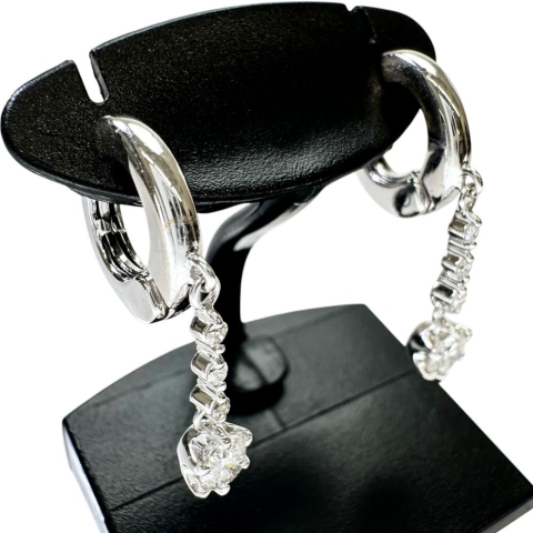 ピアリング ダイヤモンド 0.22×2 ct ピアス K18WGホワイトゴールド 18金 3.5g レディース【中古】【真子質店】【NN】【MoKT】