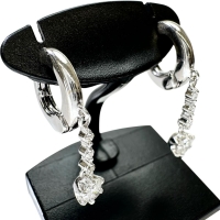 ピアリング ダイヤモンド 0.22×2 ct ピアス K18WGホワイトゴールド 18金 3.5g レディース【中古】【真子質店】【NN】【MoKT】