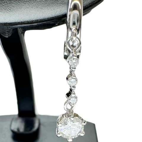 ピアリング ダイヤモンド 0.22×2 ct ピアス K18WGホワイトゴールド 18金 3.5g レディース【中古】【真子質店】【NN】【MoKT】