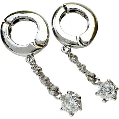 ピアリング ダイヤモンド 0.22×2 ct ピアス K18WGホワイトゴールド 18金 3.5g レディース【中古】【真子質店】【NN】【MoKT】