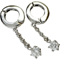 ピアリング ダイヤモンド 0.22×2 ct ピアス K18WGホワイトゴールド 18金 3.5g レディース【中古】【真子質店】【NN】【MoKT】