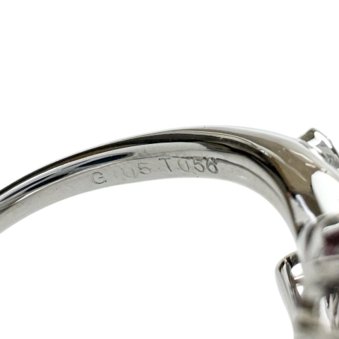 11.5号 ロードライトガーネット 計1.05ct ピンクトルマリン 計0.56ct ダイヤモンド 計0.05ct リング・指輪 K18WGホワイトゴールド 18金 6.6g レディース【中古】【真子質店】【NN】【IIxx】