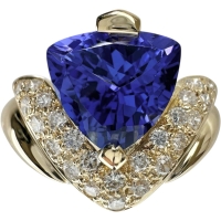 15号 タンザナイト 3.54ct ダイヤモンド 計0.50ct リング・指輪 K18ゴールド 18金 7.4g レディース【中古】【真子質店】【NN】【IMoDx】