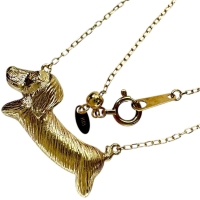 ダックスフンド 犬モチーフ ダイヤモンド 0.01ct ネックレス K18ゴールド 18金 3.3g 47cm レディース【中古】【真子質店】【NN】【MoMiMa】
