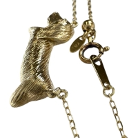 ダックスフンド 犬モチーフ ダイヤモンド 0.01ct ネックレス K18ゴールド 18金 3.3g 47cm レディース【中古】【真子質店】【NN】【MoMiMa】
