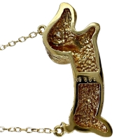 ダックスフンド 犬モチーフ ダイヤモンド 0.01ct ネックレス K18ゴールド 18金 3.3g 47cm レディース【中古】【真子質店】【NN】【MoMiMa】