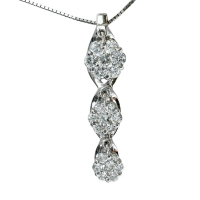 ダイヤモンド 0.834ct ネックレス K18WGホワイトゴールド 18金 5.2g 45.5cm レディース【中古】【真子質店】【NN】【Mixx】