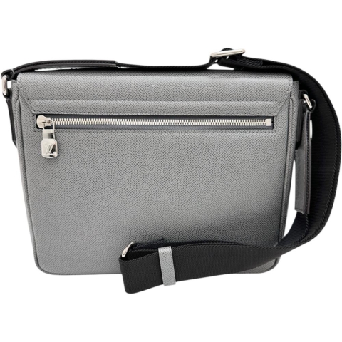 【LOUIS VUITTON/ルイ・ヴィトン】 ディストリクトPM NV3 タイガ M30851 ショルダーバッグ レザー グラシエ（グレー） メンズ【中古】【真子質店】【BL】【IMaMoMa】