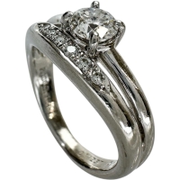 10号 ダイヤモンド(G-SI2) 0.521ct ダイヤモンド 計0.07ct リング・指輪 Pt900プラチナ 7.5g レディース【中古】【真子質店】【NN】【YKx】