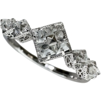 17.5号 ラフダイヤモンド 計0.40ct リング・指輪 K18WGホワイトゴールド 18金 3.8g レディース【中古】【真子質店】【NN】【MoMox】