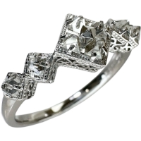 17.5号 ラフダイヤモンド 計0.40ct リング・指輪 K18WGホワイトゴールド 18金 3.8g レディース【中古】【真子質店】【NN】【MoMox】