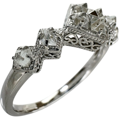 17.5号 ラフダイヤモンド 計0.40ct リング・指輪 K18WGホワイトゴールド 18金 3.8g レディース【中古】【真子質店】【NN】【MoMox】