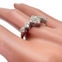 17.5号 ラフダイヤモンド 計0.40ct リング・指輪 K18WGホワイトゴールド 18金 3.8g レディース【中古】【真子質店】【NN】【MoMox】