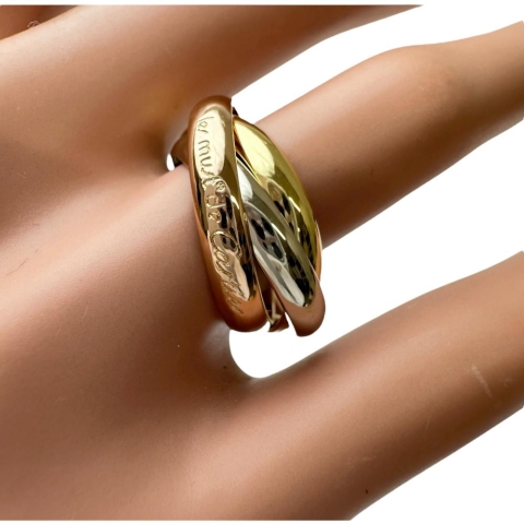 13号【CARTIER/カルティエ】 リング・指輪 トリニティ K18ゴールド 18金/YG/WG/PG 8.2g 53 レディース【中古】【真子質店】【GD】【IDMoK】