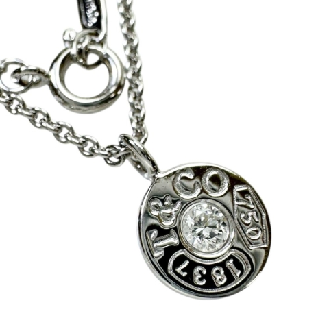 【TIFFANY&Co./ティファニー】 1837サークル 1Pダイヤモンド（推定0.1ct) ネックレス K18WGホワイトゴールド 18金 4.1g 41cm レディース【中古】【真子質店】【GD】【KIMo】