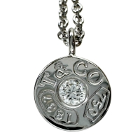 【TIFFANY&Co./ティファニー】 1837サークル 1Pダイヤモンド(推定0.1ct) ネックレス K18WGホワイトゴールド 18金 4.1g 41cm レディース【中古】【真子質店】【GD】【KIMo】