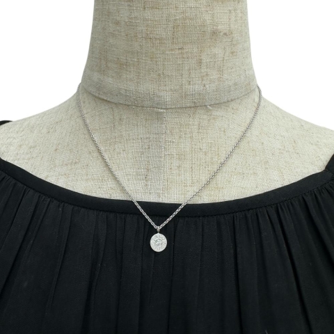 【TIFFANY&Co./ティファニー】 1837サークル 1Pダイヤモンド（推定0.1ct) ネックレス K18WGホワイトゴールド 18金 4.1g 41cm レディース【中古】【真子質店】【GD】【KIMo】