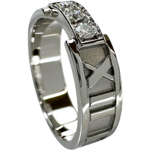 12号【TIFFANY&Co./ティファニー】 アトラス 3Pダイヤモンド リング・指輪 K18WGホワイトゴールド 18金 5.1g レディース【中古】【真子質店】【GD】【MiDK】