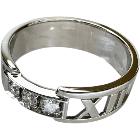 12号【TIFFANY&Co./ティファニー】 アトラス 3Pダイヤモンド リング・指輪 K18WGホワイトゴールド 18金 5.1g レディース【中古】【真子質店】【GD】【MiDK】