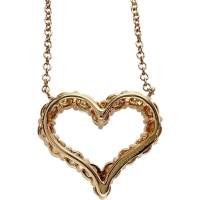 【TIFFANY&Co./ティファニー】 センチメンタルハート スモール 16Pダイヤモンド ネックレス K18PGピンクゴールド 18金 3.0g 40.5/45.5cm レディース【中古】【真子質店】【GD】【TTxx】