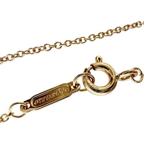 【TIFFANY&Co./ティファニー】 センチメンタルハート　スモール 16Pダイヤモンド ネックレス K18PGピンクゴールド 18金 3.0g 40.5/45.5cm レディース【中古】【真子質店】【GD】【TTxx】