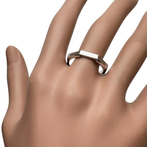 19号【GUCCI/グッチ】 リング・指輪 リンクトゥラブ K18WGホワイトゴールド 18金 5.6g 19 レディース【中古】【真子質店】【GD】【SMoK】