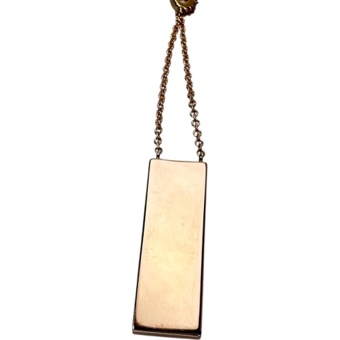 【GUCCI/グッチ】 ロゴプレート ピンクサファイア ネックレス K18PGピンクゴールド 18金 7.1g 38・40・42cm レディース【中古】【真子質店】【GD】【IIxx】