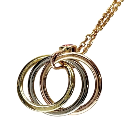 【CARTIER/カルティエ】 ベビートリニティ ピンクサファイア ネックレス K18ゴールド 18金/YG/WG/PG 3.0g 40cm レディース【中古】【真子質店】【GD】【IMaSK】