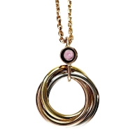 【CARTIER/カルティエ】 ベビートリニティ ピンクサファイア ネックレス K18ゴールド 18金/YG/WG/PG 3.0g 40cm レディース【中古】【真子質店】【GD】【IMaSK】