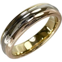 12号【CARTIER/カルティエ】 スリーカラー リング・指輪 K18ゴールド 18金/YG/WG/PG 7.5g #52 レディース【中古】【真子質店】【GD】【ITTI】