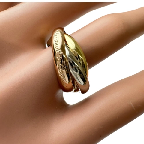 14号【CARTIER/カルティエ】 リング・指輪 トリニティ K18ゴールド 18金/YG/WG/PG 8.6g 54 シリアルなし レディース【中古】【真子質店】【GD】【IMaMiY】